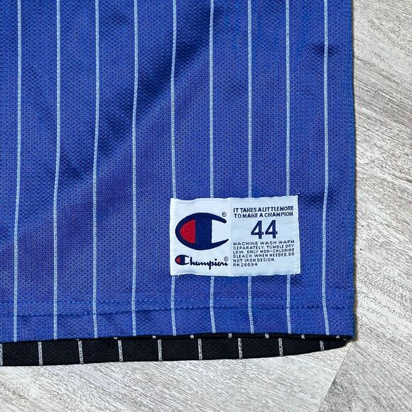 Champion Orlando Magic #1 Vintage NBA Basketball Jersey Pinstripe Blue Size 44 - Picture 5 of 6